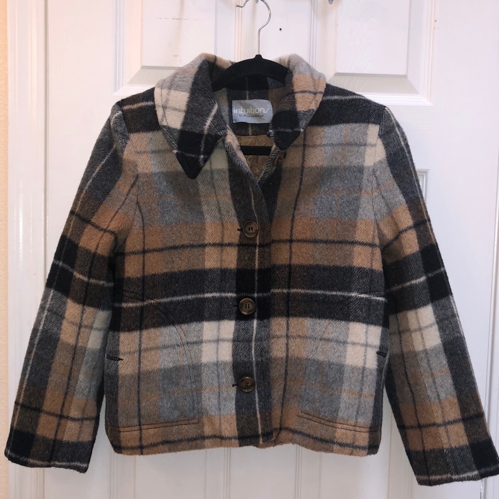 Plaid formal mid cut coat